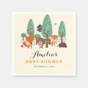 Serviette En Papier Baby shower Little Woodland Friends