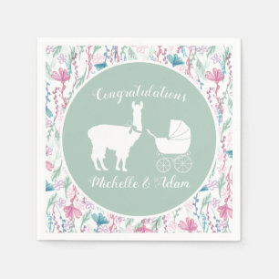 Serviette En Papier Baby shower Llama