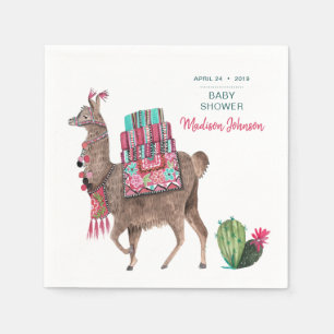 Serviette En Papier Baby shower Llama Papier