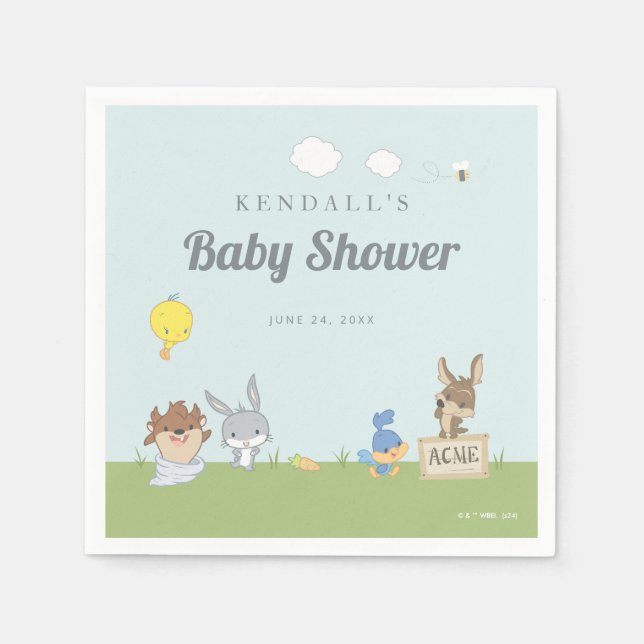 SERVIETTE EN PAPIER BABY SHOWER LOONEY TUNES™ (Devant)