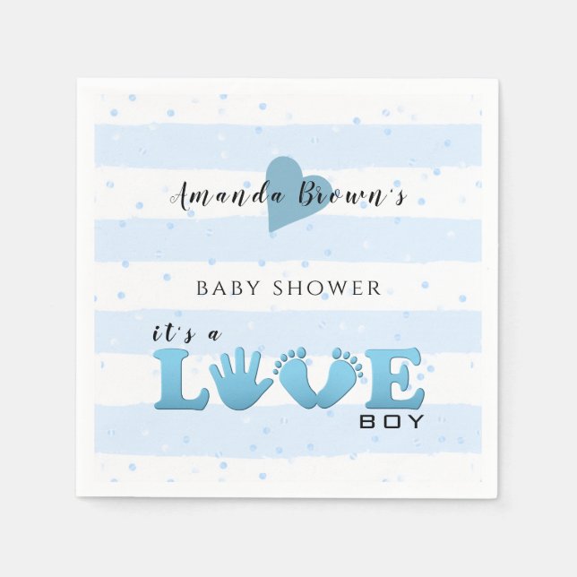 Serviette En Papier Baby shower Love Baby Boy (Devant)