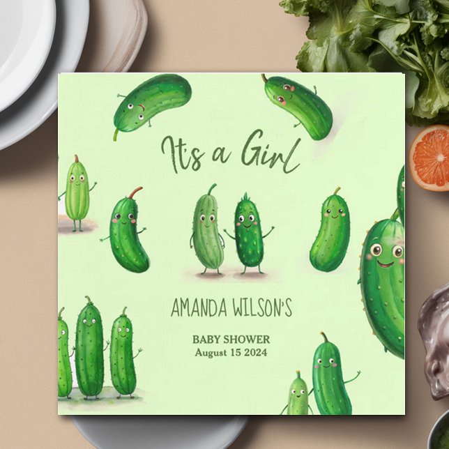 Serviette En Papier Baby shower lunique vert de chaudières (Créateur téléchargé)