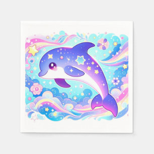 Serviette En Papier Baby shower majestueux de dauphins mignon