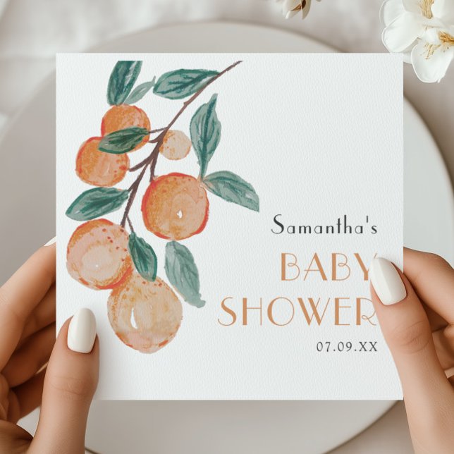 Serviette En Papier Baby Shower Mandarin Citrus (Créateur téléchargé)