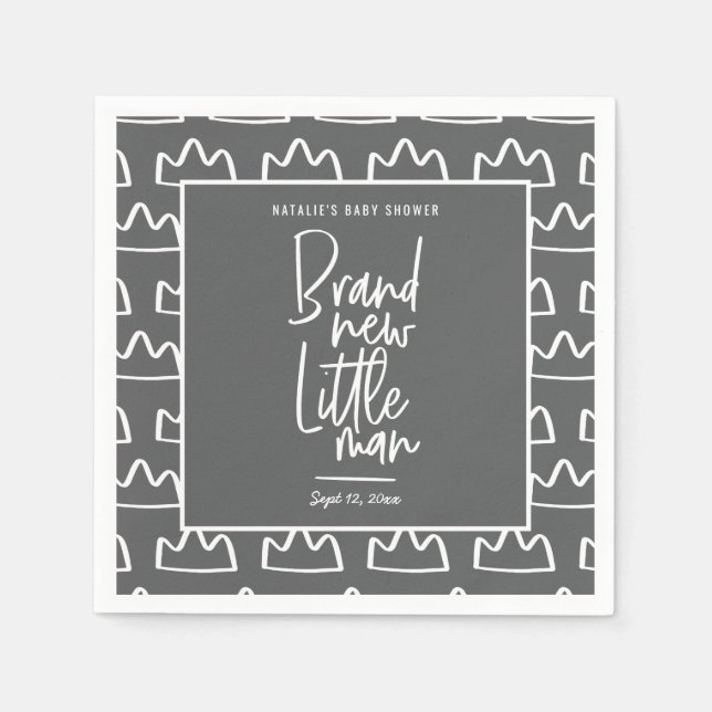 Serviette En Papier Baby shower manuscrit moderne (Devant)