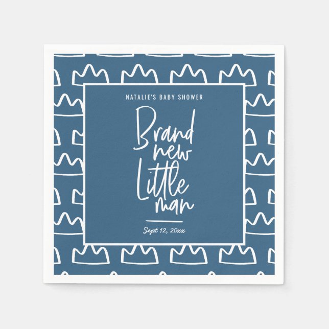 Serviette En Papier Baby shower manuscrit moderne (Devant)