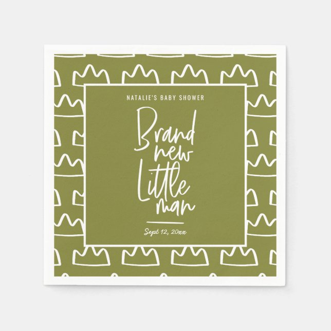 Serviette En Papier Baby shower manuscrit moderne (Devant)