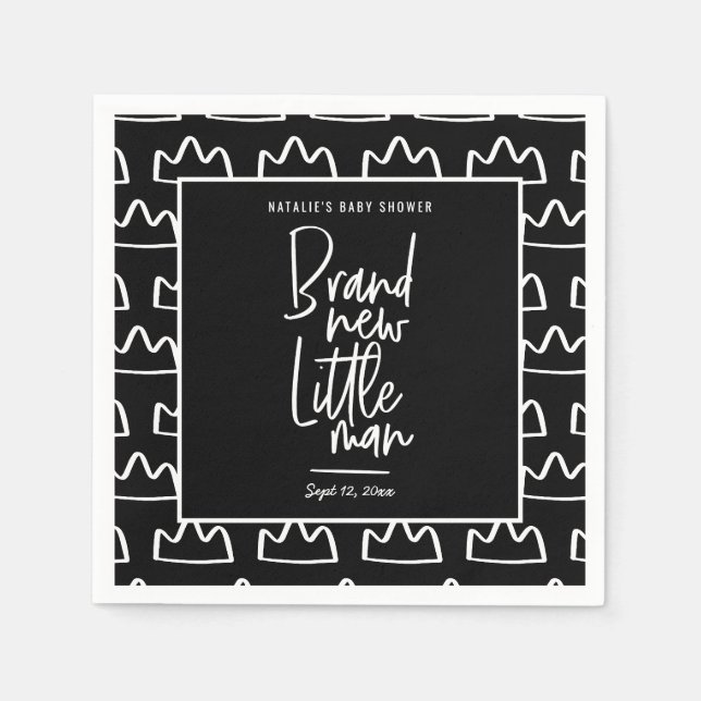 Serviette En Papier Baby shower manuscrit moderne (Devant)