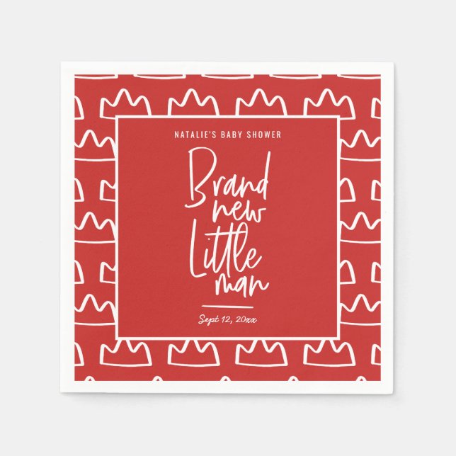 Serviette En Papier Baby shower manuscrit moderne (Devant)