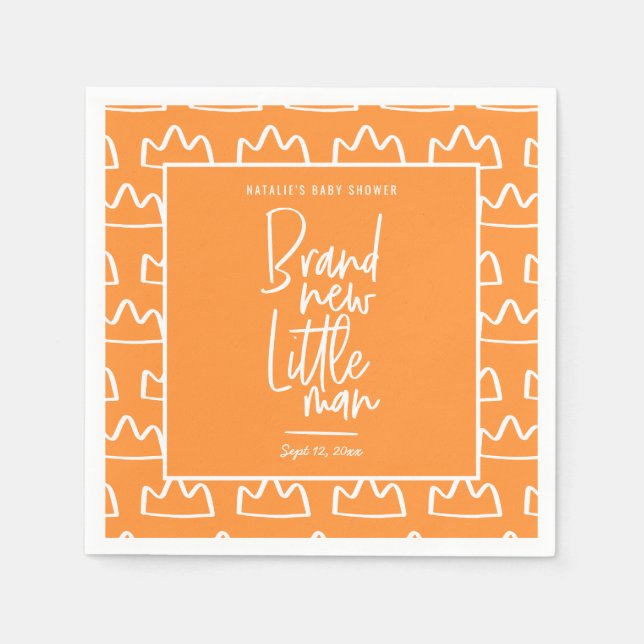 Serviette En Papier Baby shower manuscrit moderne (Devant)