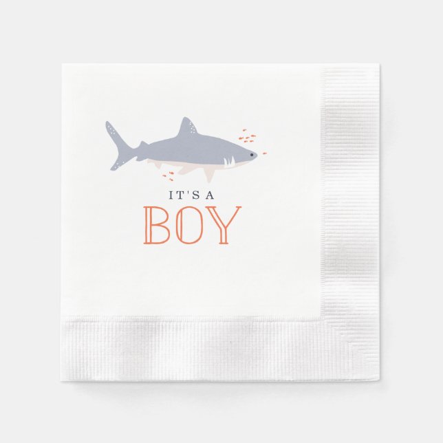 Serviette En Papier Baby shower Marine Life (Devant)