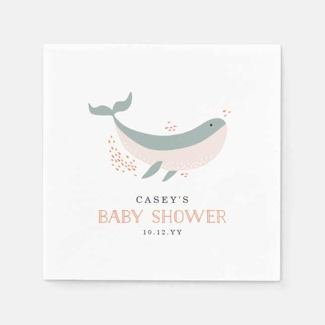 Serviette En Papier Baby shower Marine Life (Devant)