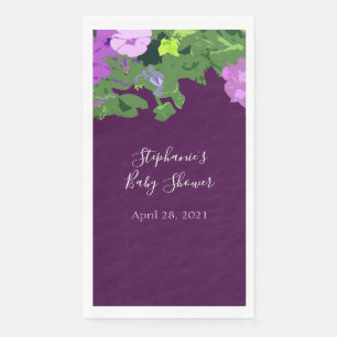 Serviette En Papier Baby shower mauve d'aubergine de Petunia