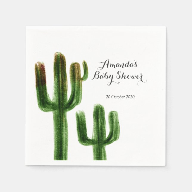 Serviette En Papier Baby shower Mexicain Cactus Papier de  (Devant)