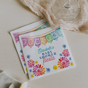 Serviette En Papier Baby Shower Mexicain Fête Colorée Baby Shower