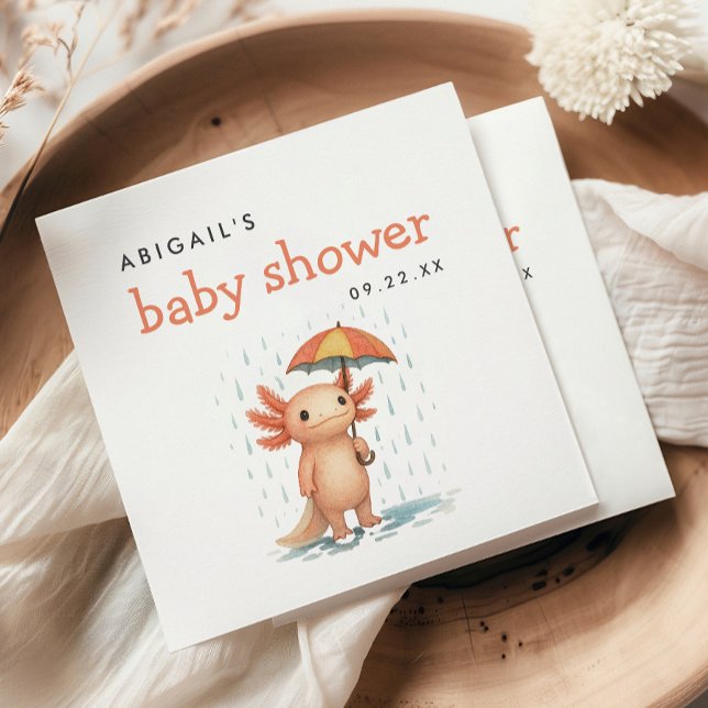 Serviette En Papier Baby-Shower Mignon Axolotl (Créateur téléchargé)