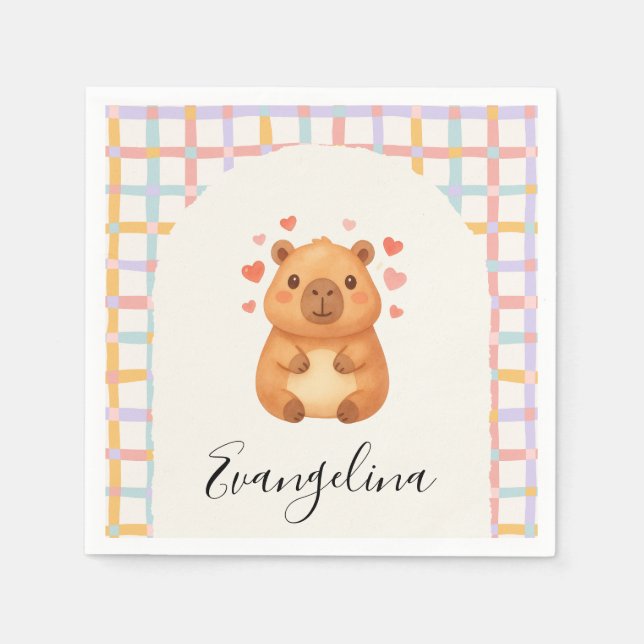 Serviette En Papier  Baby-Shower Mignon Capybara (Devant)