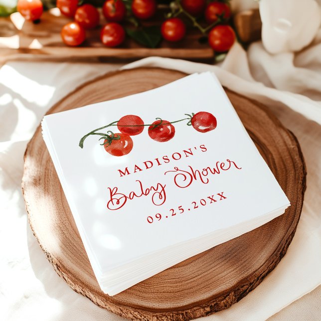 Serviette En Papier Baby Shower Mignon Petit Tomate (Créateur téléchargé)