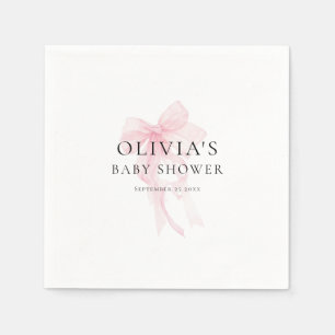 Serviette En Papier Baby Shower Minimaliste Arc Rose Pâle