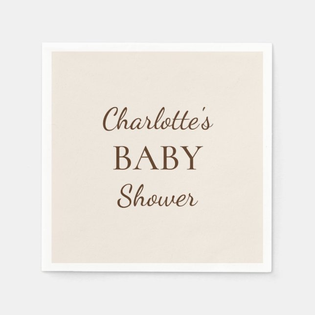 Serviette En Papier Baby shower minimaliste Boho (Devant)