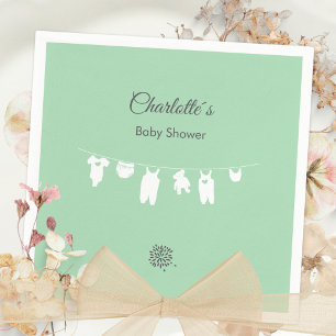 Serviette En Papier Baby Shower Minimaliste et Neutre de Genre Vert Me