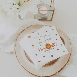 Serviette En Papier Baby Shower Minimaliste Garçon Fille Citrouille