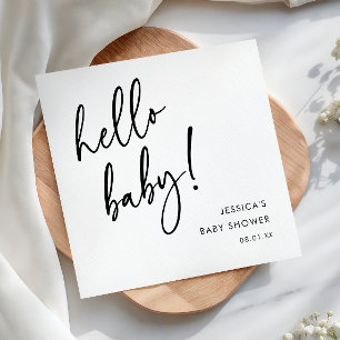 Serviette En Papier Baby Shower Minimaliste Moderne Bonjour