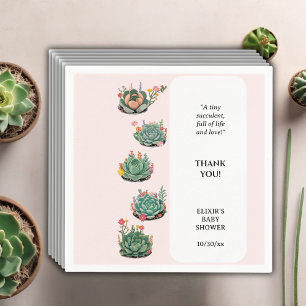 Serviette En Papier Baby shower moderne de cactus succulents