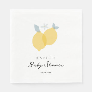 Serviette En Papier Baby shower moderne Pastel Citrus Lemons