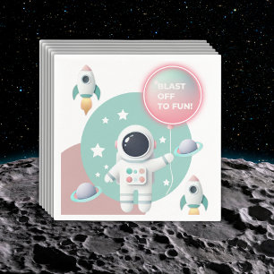 Serviette En Papier Baby shower moderne Pastel Space Explorer