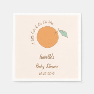 Serviette En Papier Baby shower Moderne Un Petit Bébé Orange Mignon