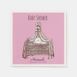 Serviette En Papier Baby shower Monogramme pour bébé vintage Napkin 1a