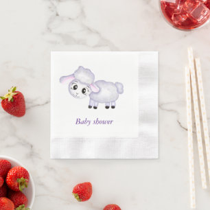 Serviette En Papier Baby Shower Mouton Petit Agneau