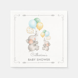 Serviette En Papier Baby shower Napkin Pastel moderne Elephant Paper
