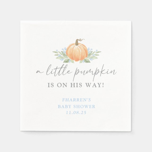 Serviette En Papier Baby shower Napkin | Un Petit Citrouille (Devant)