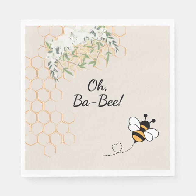 Serviette En Papier Baby Shower Napkins (Devant)