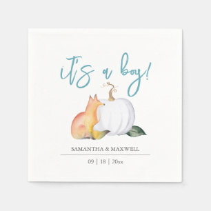 Serviette En Papier Baby shower Napkins Automne Citrouille bois