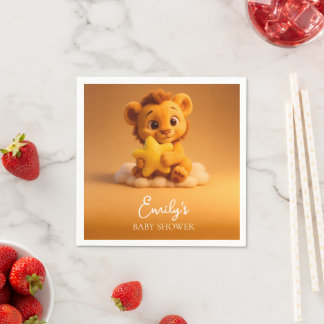 Serviette En Papier Baby Shower Napkins – Little Lion & Star