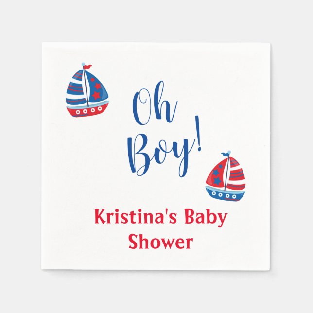 Serviette En Papier Baby shower Nautical Boy (Devant)