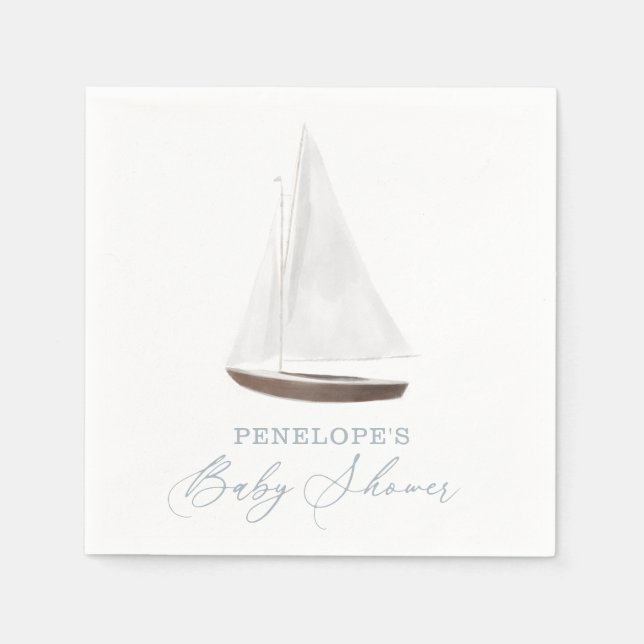 Serviette En Papier Baby shower nautique (Devant)