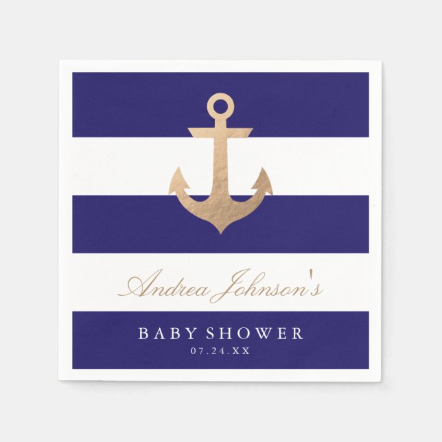 Serviette En Papier Baby shower Nautique (Devant)