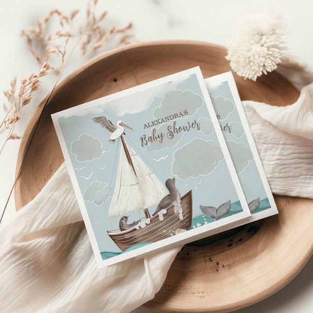 Serviette En Papier Baby shower nautique (Créateur téléchargé)