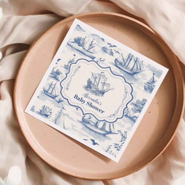 Serviette En Papier Baby shower Nautique Toile (Créateur téléchargé)