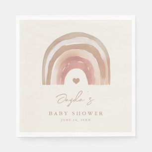 Serviette En Papier Baby shower neutre arc-en-ciel Boho