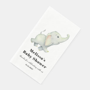 Serviette En Papier Baby shower neutre de genre éléphant
