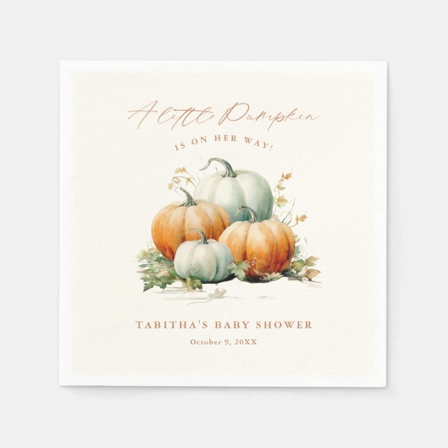 Serviette En Papier Baby shower neutre de Little Citrouille Fall (Devant)