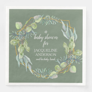 Serviette En Papier Baby shower Neutre Genre Forêt Verdure Foliage