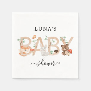 Serviette En Papier Baby shower neutre pour les femmes dans les bois