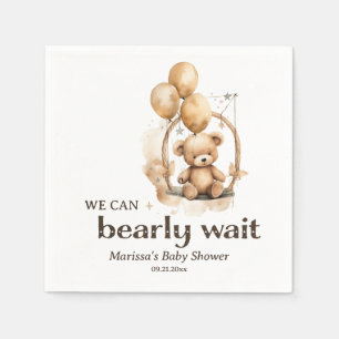 Serviette En Papier Baby shower neutre selon le sexe de l'ours en pelu