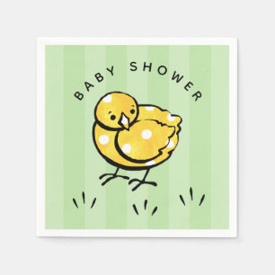 Serviette En Papier Baby shower neutre selon le sexe Petit poussin jau